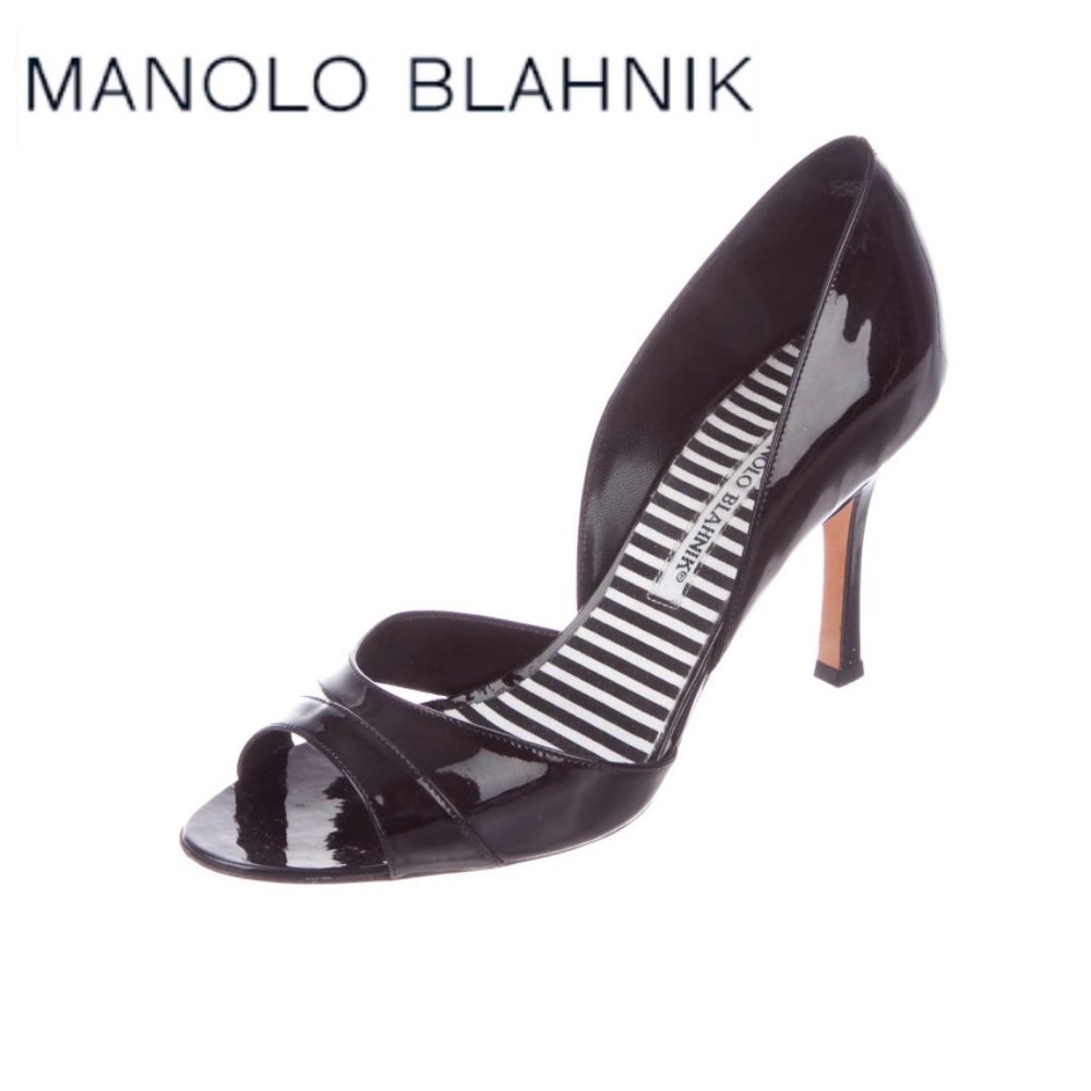 ❌❌SOLD❌❌ Manolo Blahnik black patent leather d’Orsay